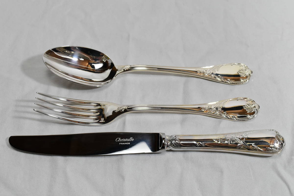 Christofle マルリー　テーブルフォークとナイフセット Christofle Marly クリストフル マルリー 5点セット Christofle