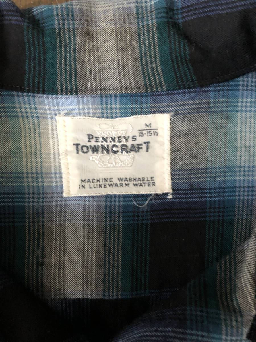 60s towncraft オンブレ 開襟シャツ Mサイズ Penneys )検用 15 ハーフ 