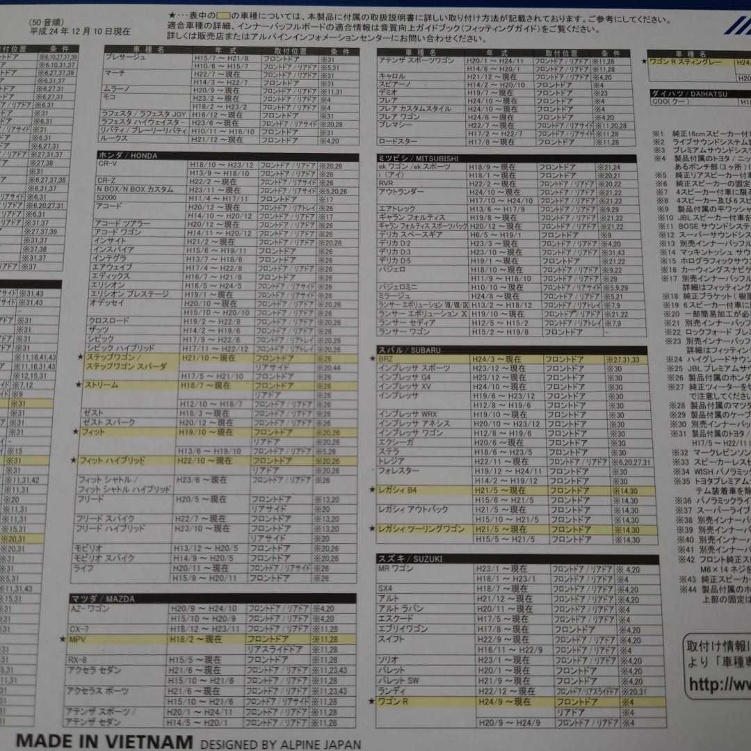 アルパイン ALPINE 2ウェイ STE-G170S セパレートスピーカー