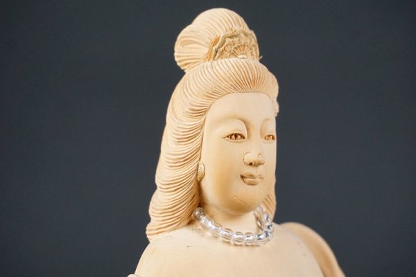 A-285□木彫細密彫 弁財天 春画 座台付き 仏教美術(仏像)｜売買された