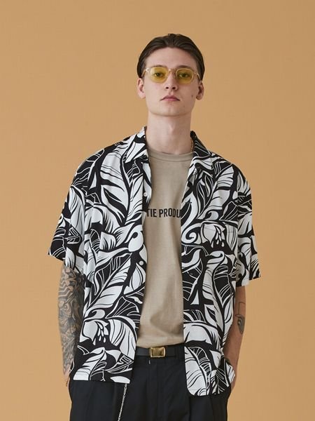 COOTIE 19SS - XL クーティー T⁄W 半袖 ウール 混 ワーク シャツ