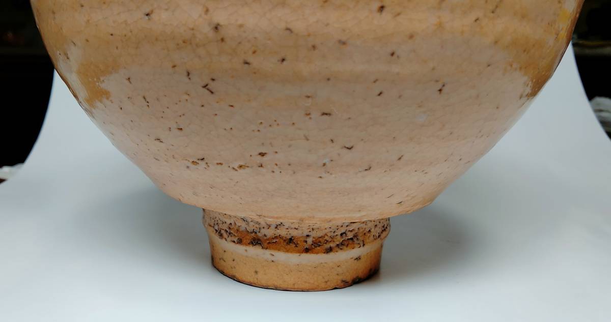 萩焼 茶道具 B590b「萩 茶盌 茶器 抹茶茶碗 茶碗」植草達郎作 共箱共布