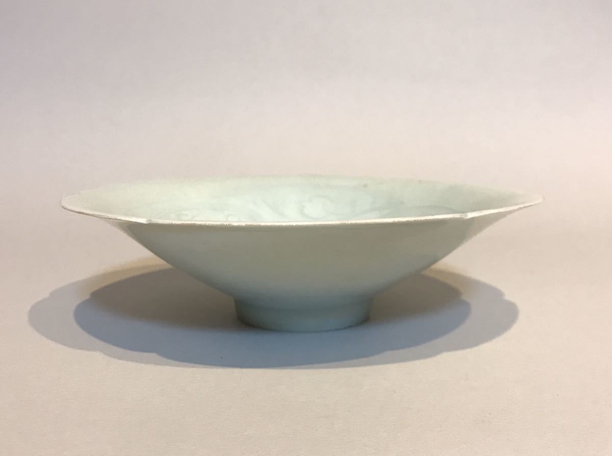 宋朝期 花卉文 青白磁茶碗 唐物 中国美術 中国 南宋 宋朝期 宋
