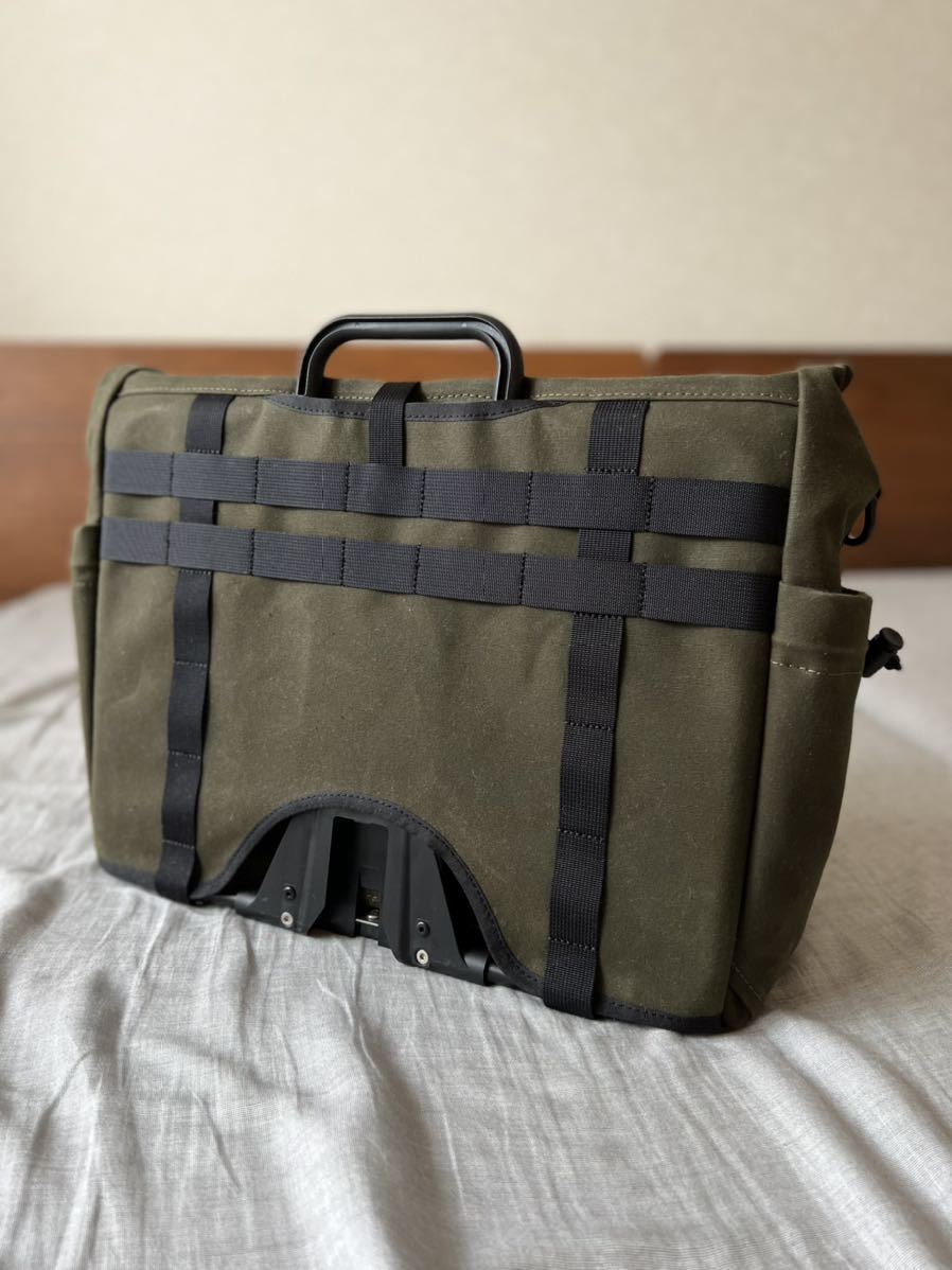 FAIRWEATHER* front bag for brompton (wax dark olive) フレーム付き 