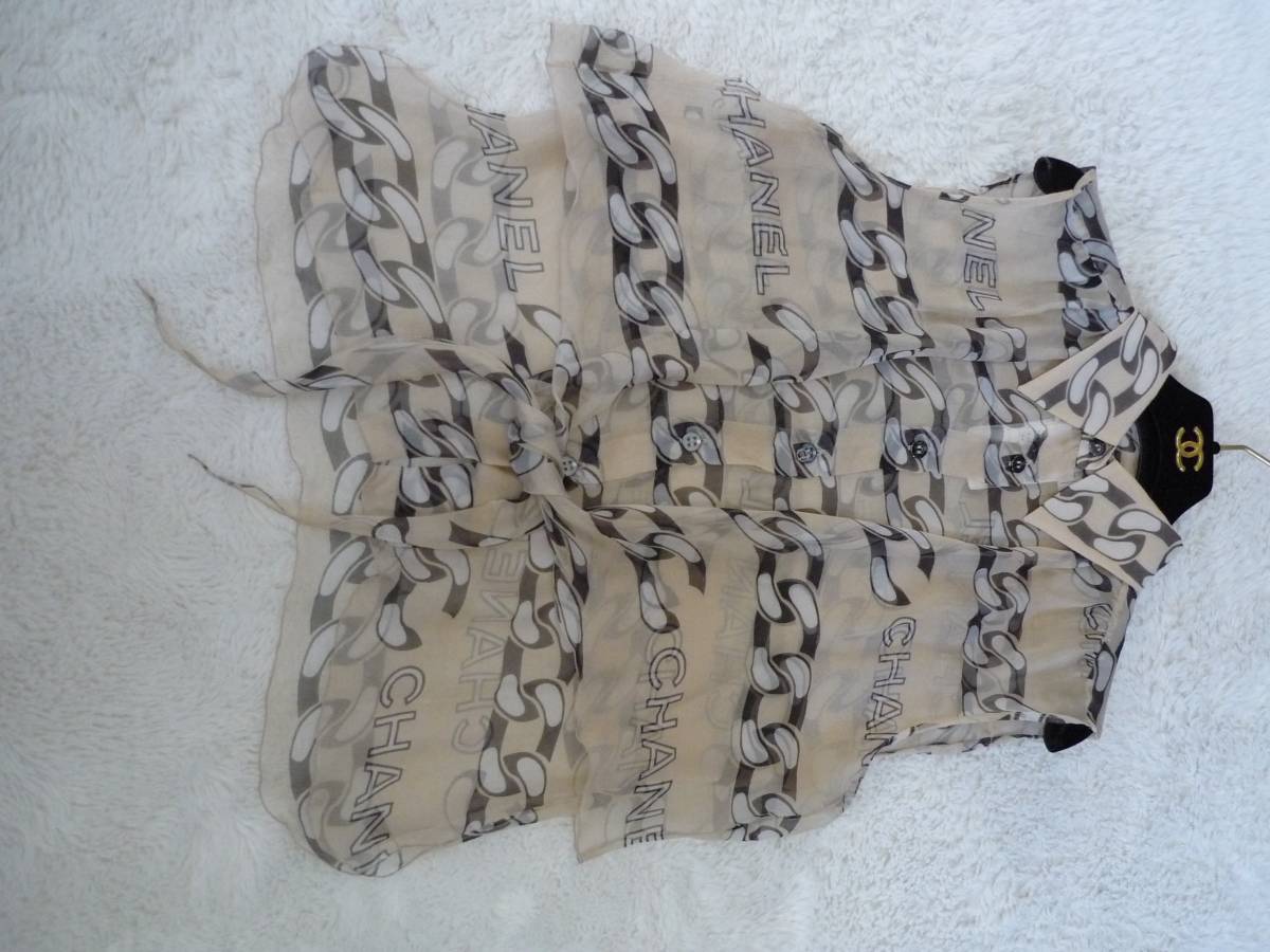 高品質，新作 シャネル CHANEL チェーンロゴ全体柄ブラウス レイヤード レア(38)｜売買されたオークション情報、yahooの商品情報をアーカイブ公開 - オークファン 女性用