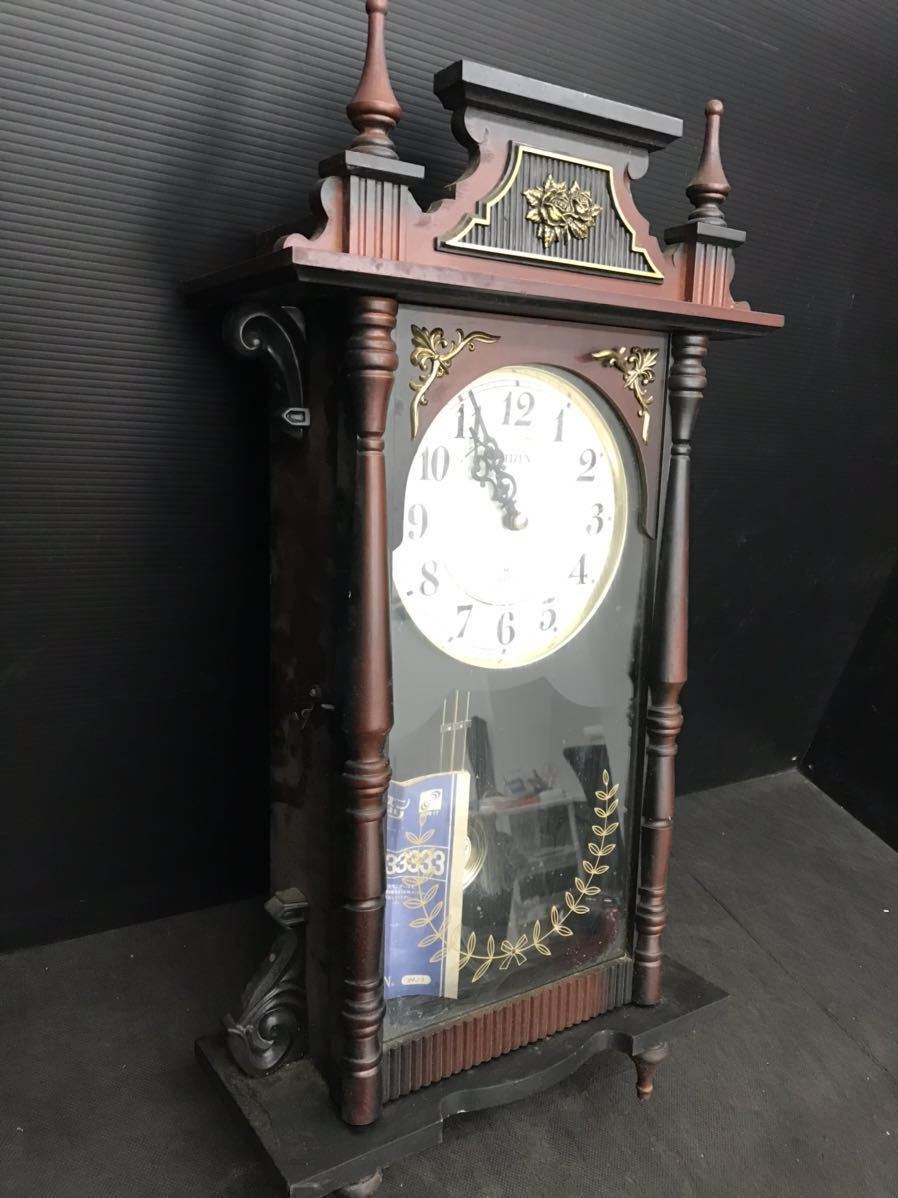 ハ(603c2)CITIZEN シチズン 壁掛け 振り子時計 8MJ316-A クォーツ 単1