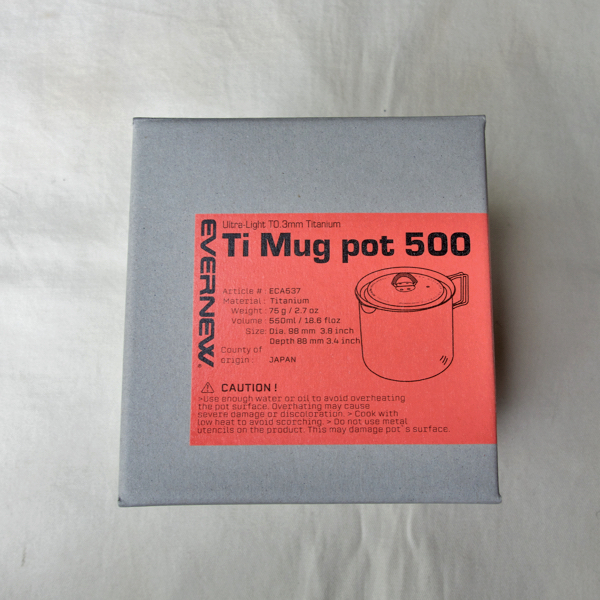新品 未使用 EVERNEW Ti Mug pot 500 ECA537 エバニュー チタン マグポット 500 チタン クッカー マグ ケトル ソロ
