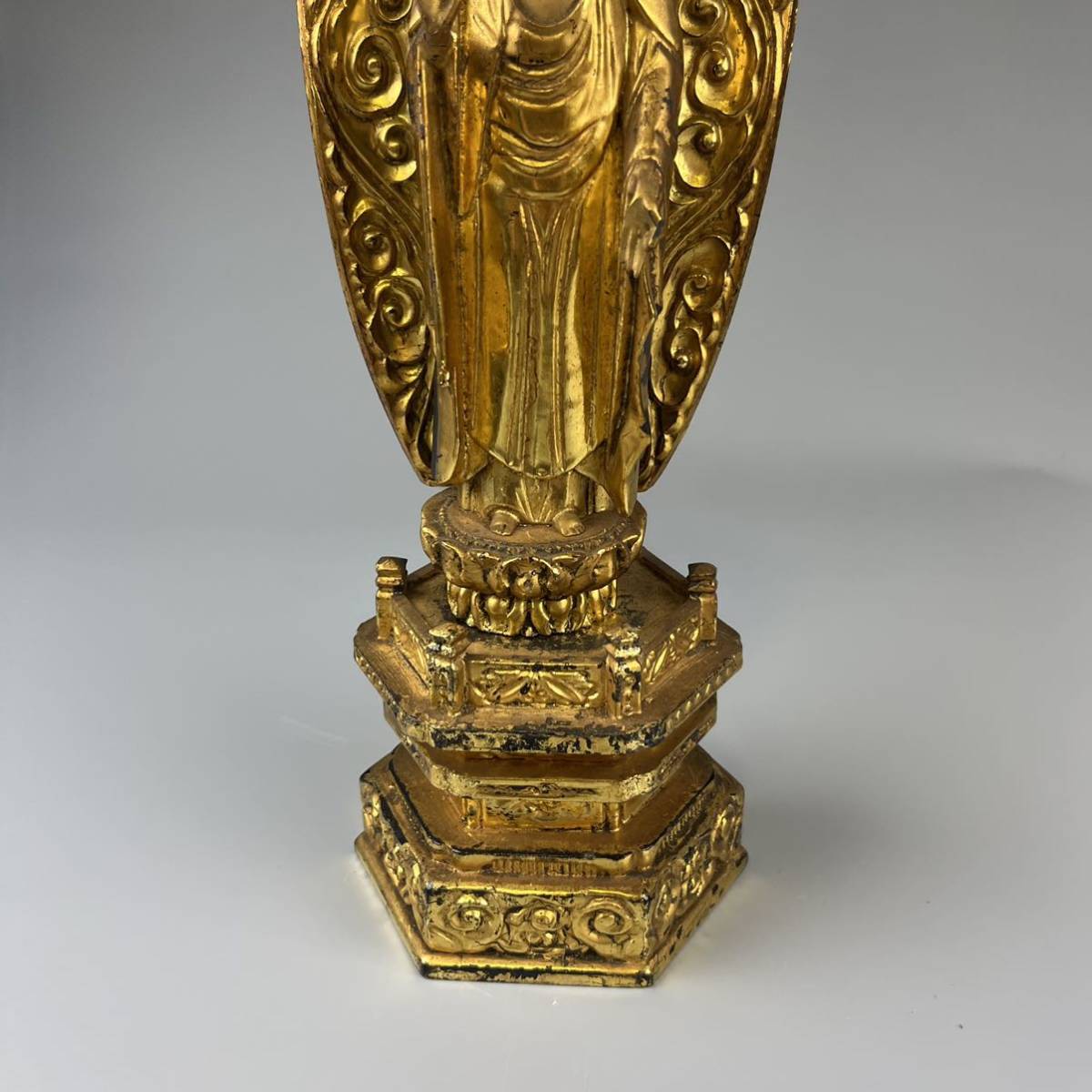 仏教美術 時代 木造 金彩色 仏像 細密木彫 阿弥陀如来 立像 仏具 
