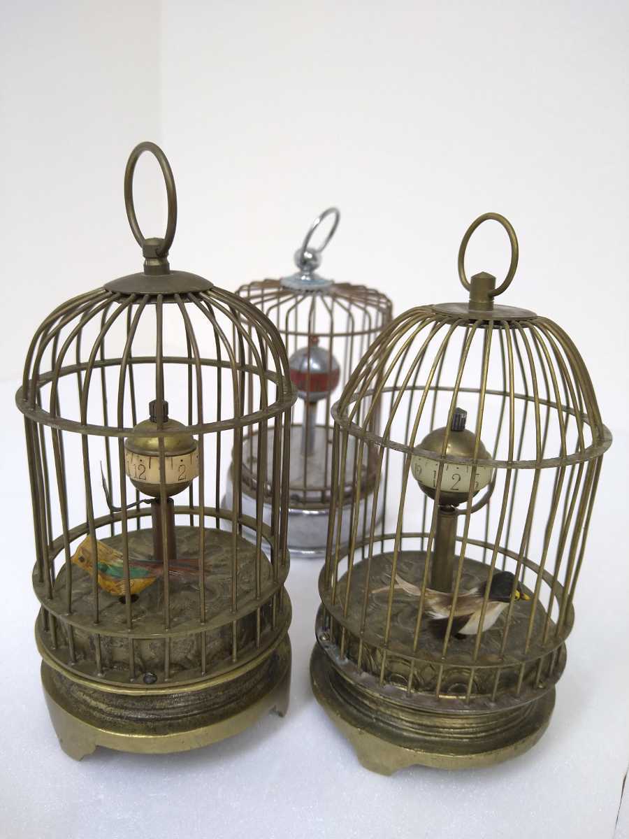 【稼動品】鳥かご時計 鳥籠時計 置時計 ゼンマイ式 アンティーク 美品 真鍮製 Yahoo!オークション アンティーク レトロ からくり 鳥かご時計