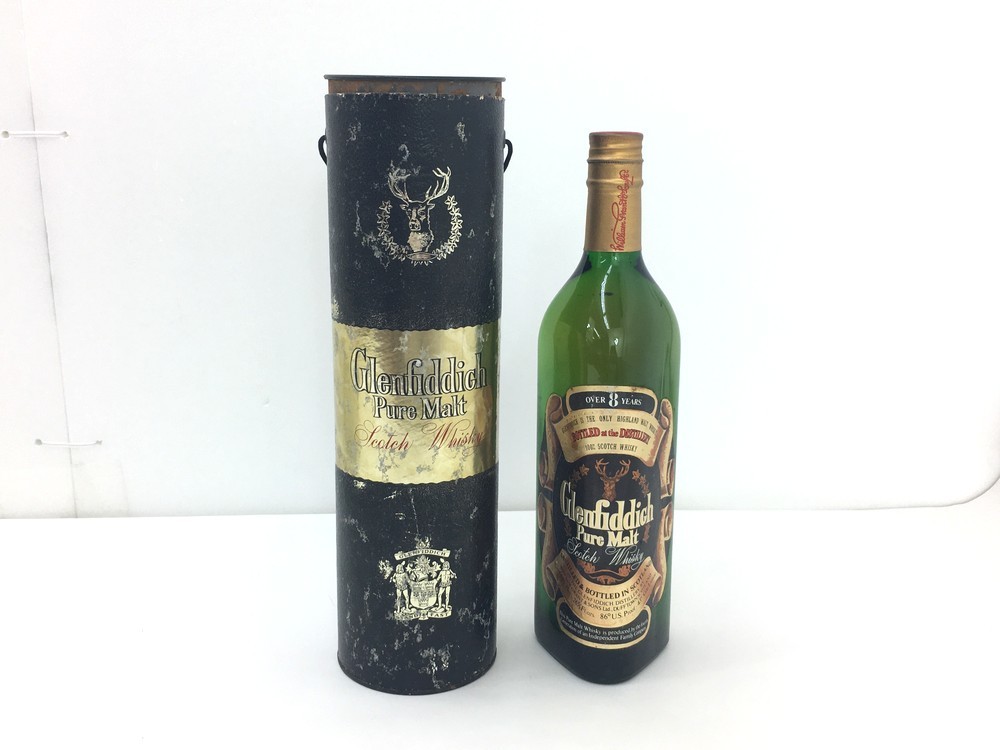 グレンフィディック　オールドボトル2本セット　1L/12年 750ml 未開栓 ○【80】未開栓 Glenfiddich Pure Malt グレンフィディック 8年 43