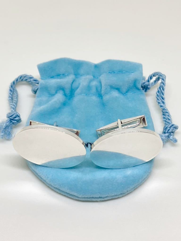1円 希少 廃盤 ティファニー オーバル カフス シルバー SV 925