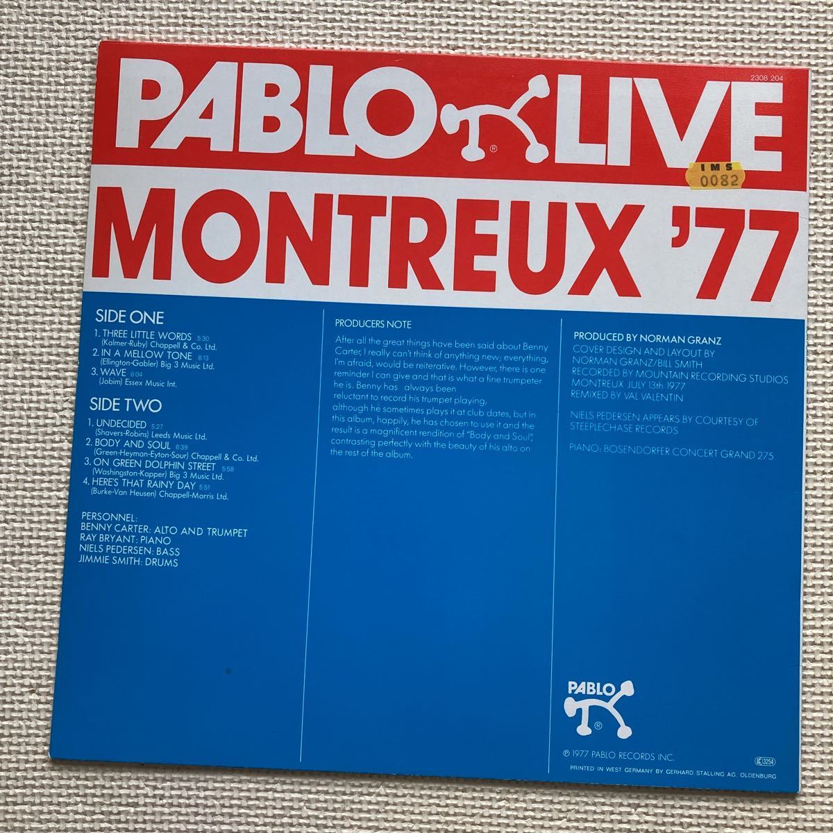 Pablo Montreux Live '77 Benny 0 Carter – 1 LP ⁄ Japan! Count | wrong