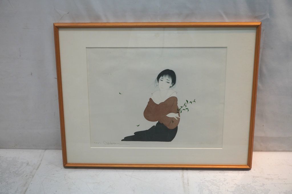 肉筆油彩画 直筆サインあり 作者不詳 公式通販 絵画 二科会 真作保証