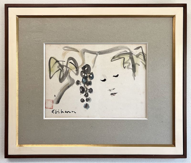 真作】【WISH】古沢岩美 パステル 20号大 大作 ◇裸婦と猫 〇