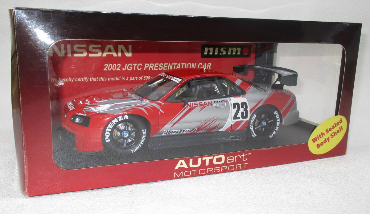 【サイン入り】NISSAN 2002 JGTC PRESENTATION CAR JGTC 0 1⁄18 R34 AUTOart Skyline GT-R 1:18 Nissan Calsonic SKYLINE