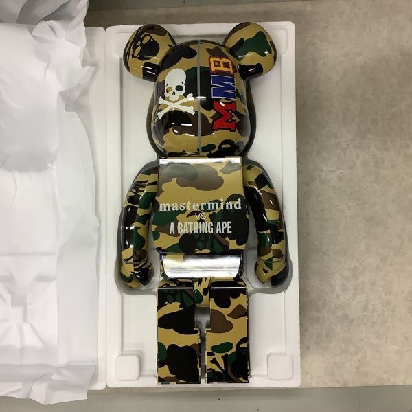 1円～ 同梱不可□ メディコム・トイ BE@RBRICK ベアブリック 1000％ mastermind vs A BATHING APE