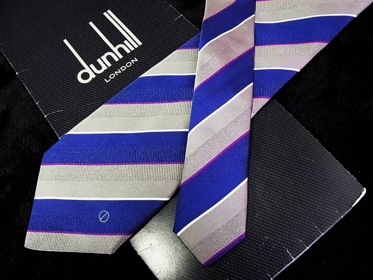 新品N】4987 【dunhill】ダンヒル【dロゴ入・ストライプ】ネクタイ
