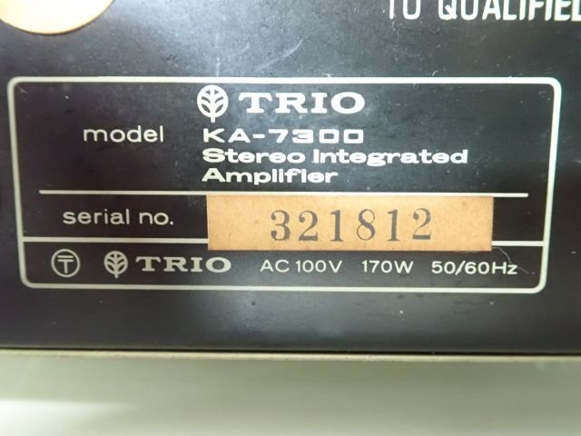 TRIO トリオ プリメインアンプ 美品 アンプオンライン TRIO トリオ プリメインアンプ KA-7300 ★ 67313-8