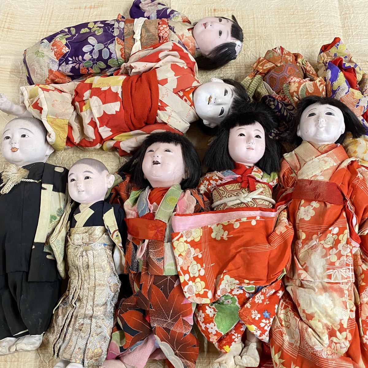 市松人形 - 着物 縮緬着物 蔵A6501a日本人形 日本人形（市松人形｜日本 
