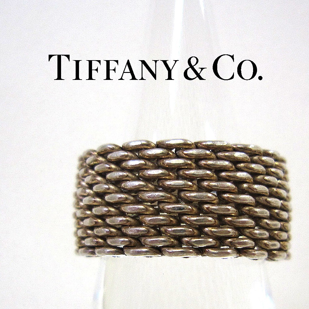 ティファニー サマセット メッシュ　リング　ワイド　Tiffany& Co