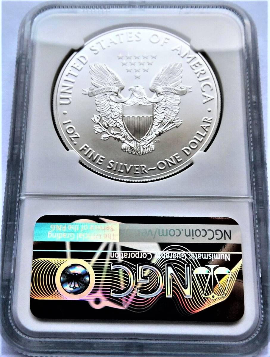 最高鑑定 シルバーイーグル 2018-W 1$ .999銀貨 NGC MS70 Early