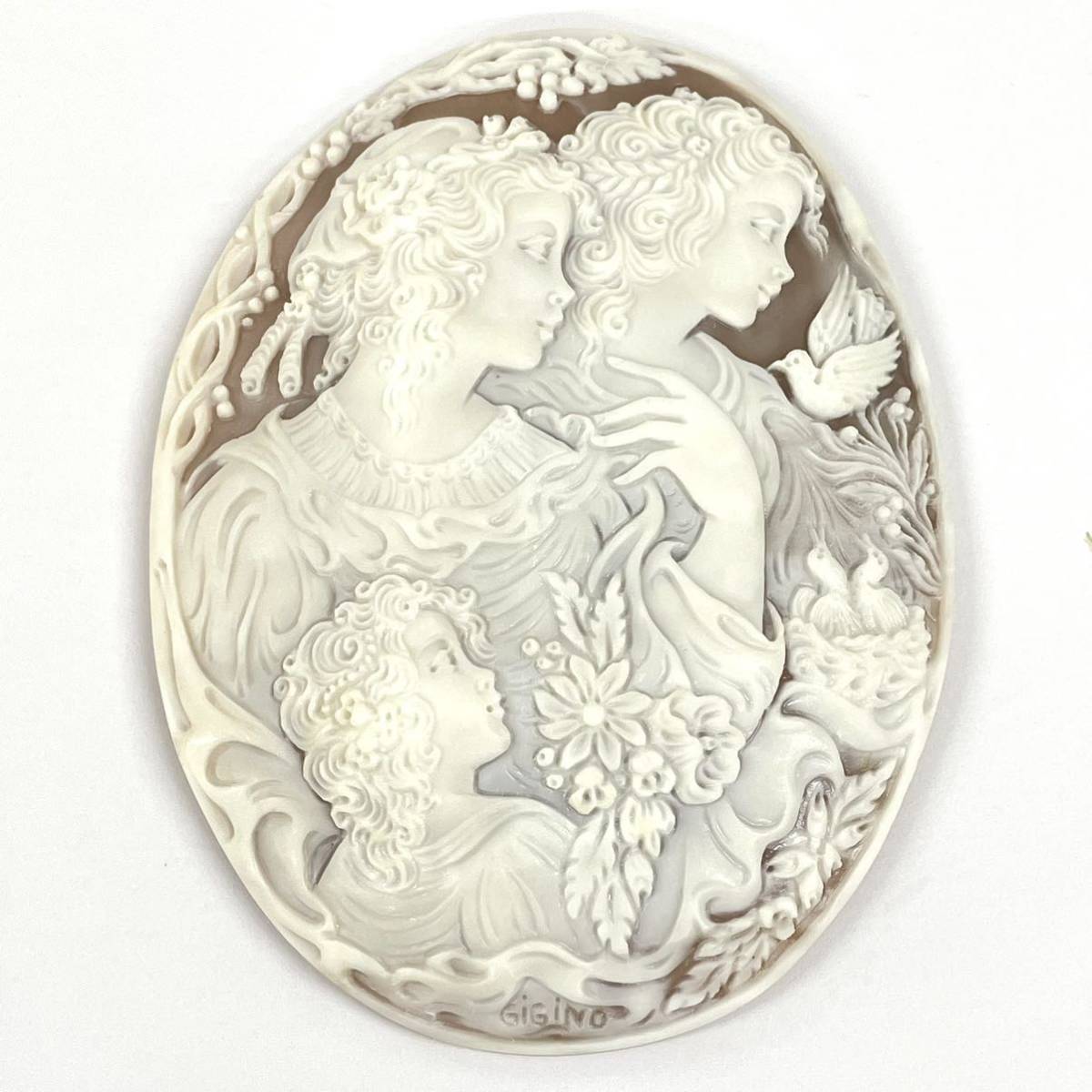 大判!!□シェルカメオ 24.8g□124ct 84.6×62.9mm ルース 裸石 shell 