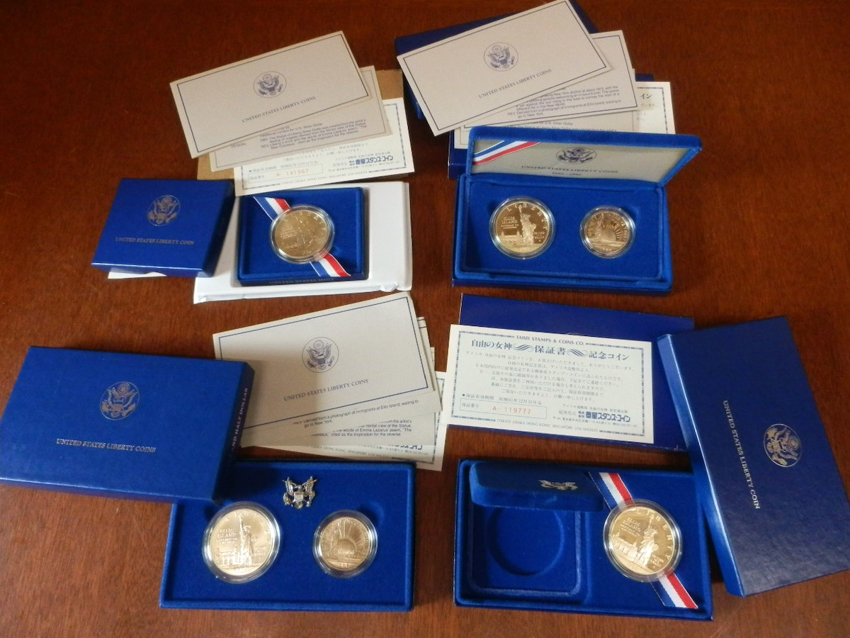 得価，セール UNITED STATES LIBERTY COINS 自由の女神 記念コイン プルーフセット / 銀貨 他 リバティ 1ドル 50セント まとめて6枚set レア(北アメリカ)｜売買されたオークション情報、yahooの商品情報をアーカイブ 北アメリカ