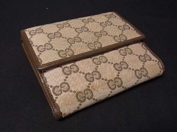 1円 GUCCI グッチ GGキャンバス×レザー 二つ折り 財布 ウォレット 小銭入れ メンズ レディース ブラウン系 AC5878uM グッチ GUCCI 1円 FE8619 ラウンドファスナー FW0564