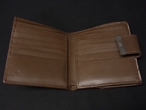 1円 GUCCI グッチ GGキャンバス×レザー 二つ折り 財布 ウォレット 小銭入れ メンズ レディース ブラウン系 AC5878uM グッチ GUCCI 1円 FE8619 ラウンドファスナー FW0564