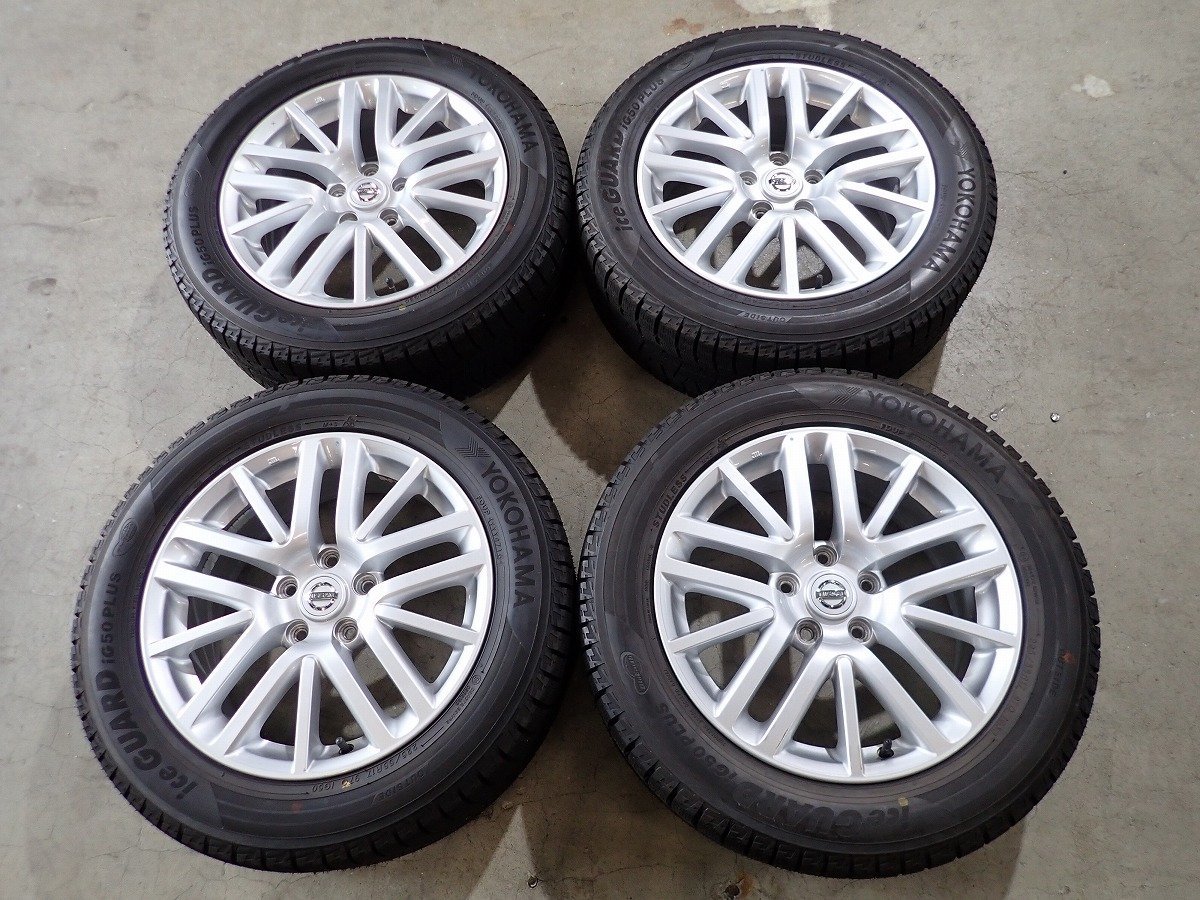 QR152【送料無料225/55R17】日産純正 フーガ純正 中古スタッドレスセット ヨコハマ IG50+★17×7J 114.3/5H ET45★ 値下げ スタットレス 値下げしました フーガ純正ホイール 日産(純正) 中古スタッドレス