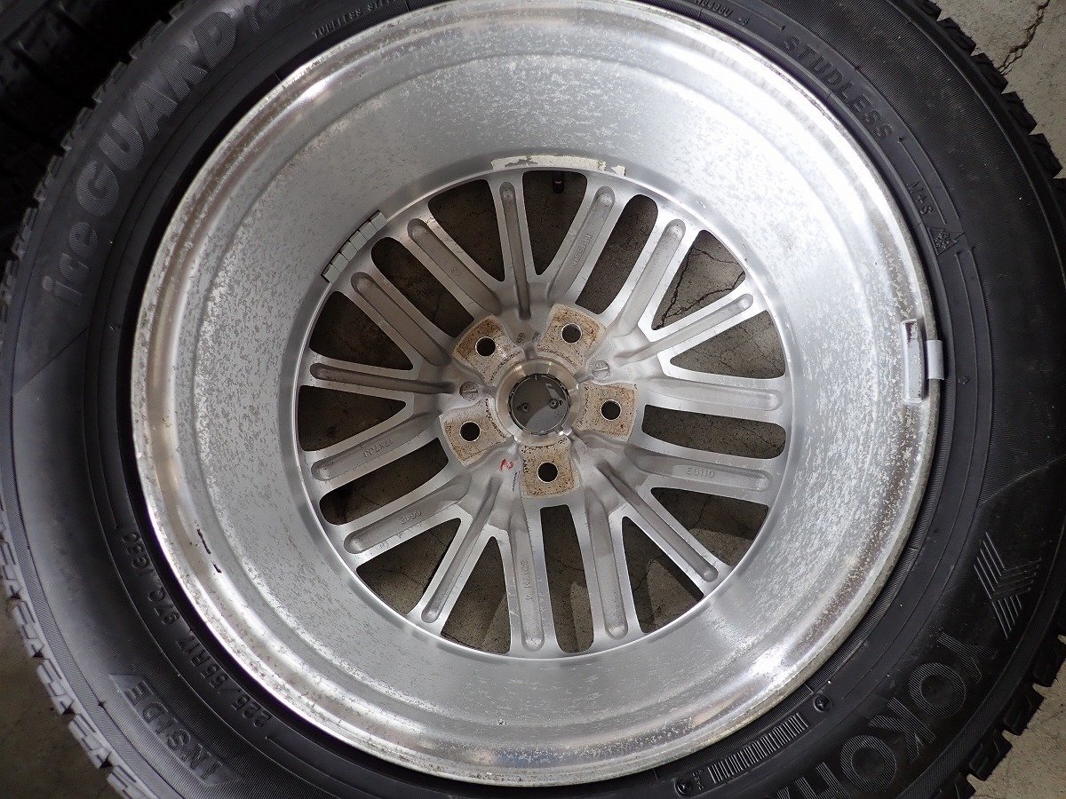 QR152【送料無料225/55R17】日産純正 フーガ純正 中古スタッドレスセット ヨコハマ IG50+★17×7J 114.3/5H ET45★ 値下げ スタットレス 値下げしました フーガ純正ホイール 日産(純正) 中古スタッドレス