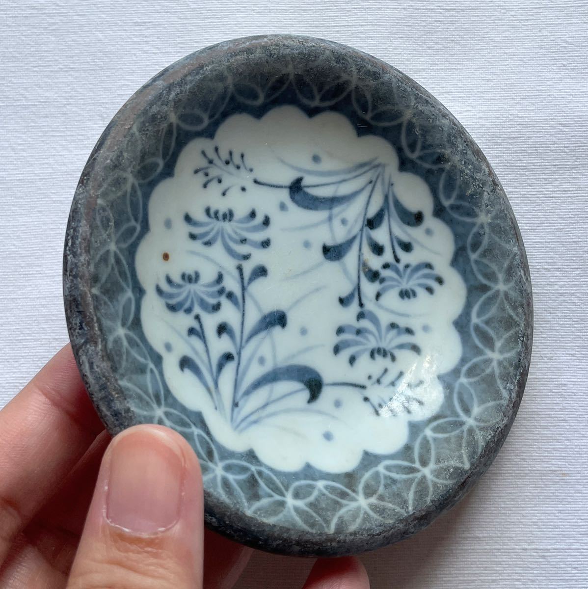 古伊万里美濃太白菊半筒猪口御深井江戸時代B 古伊万里 岩