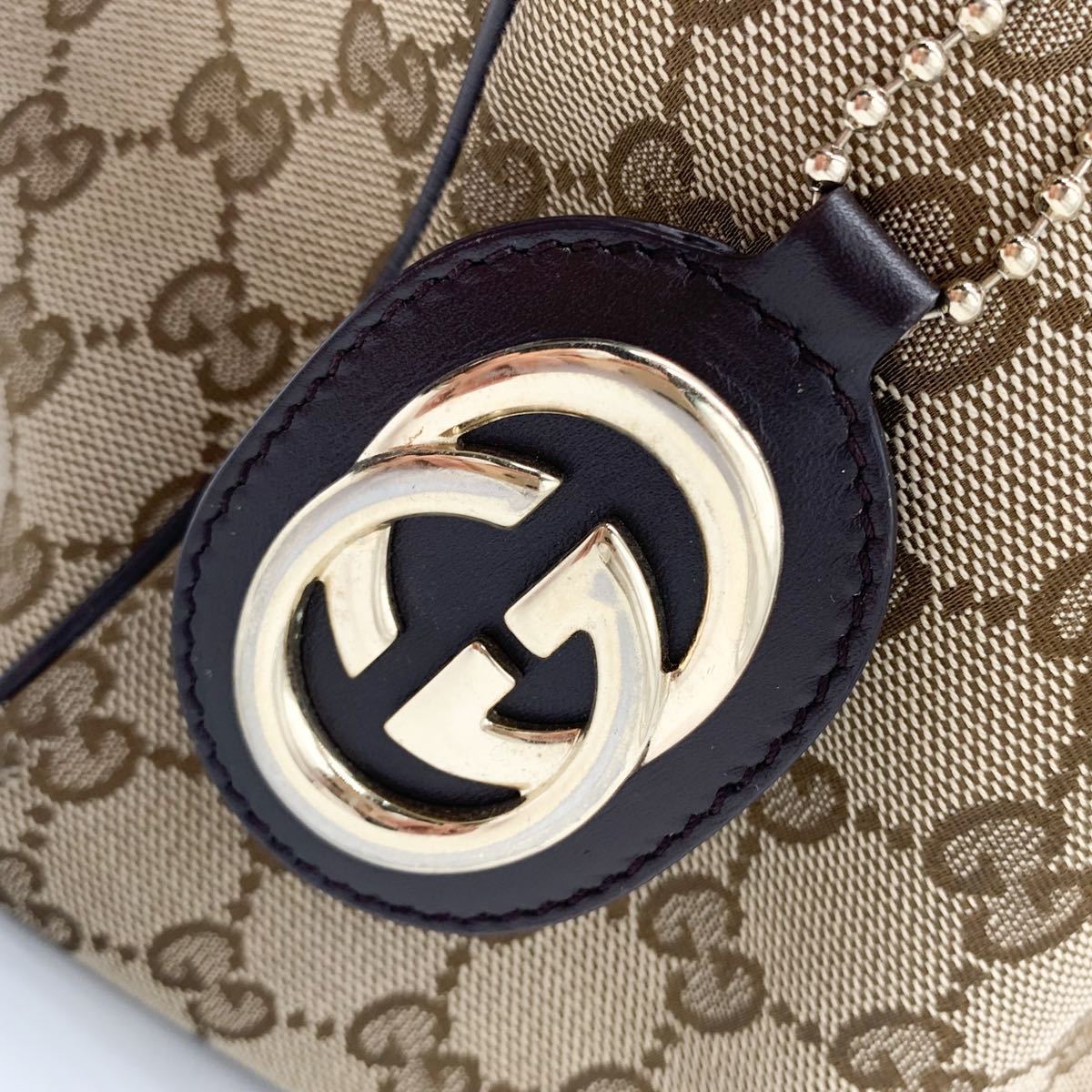 1円◎GUCCI グッチ スーキー チャーム付き GG レザー×キャンバス