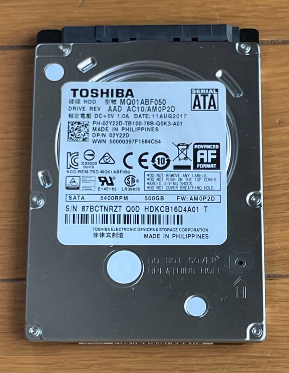 Toshiba MQ01ABF050 500gb G003235C Disque Dur 2,5 SATA