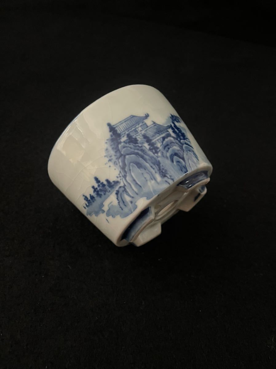 タイアップセール　磯山　絵鉢　盆栽鉢 鉢 盆栽鉢 絵鉢 寿悦 古い鉢 8cm | 寿悦 現品 色絵 鶴 「