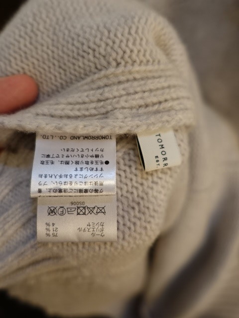 タートルネック TOMORROWLAND タートルネックプルオーバー ニット 美品TOMORROWLAND 19AW （ニット 黒 ウール セール Tricot メランジニット エクストラファインウール ウールカシミヤ tricot セーター