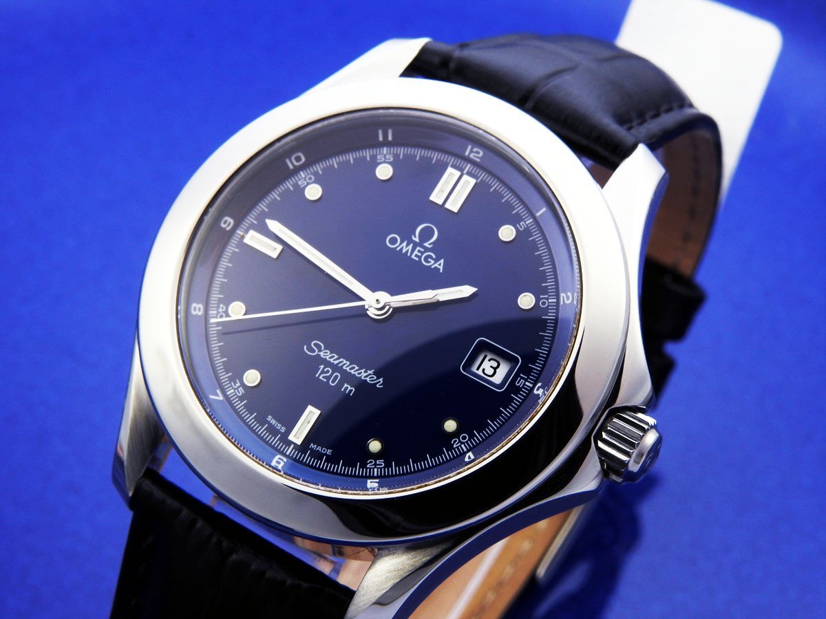 OMEGA オメガ Seamaster 120 Steel Blue Dial メンズ クォーツ ( 極美 