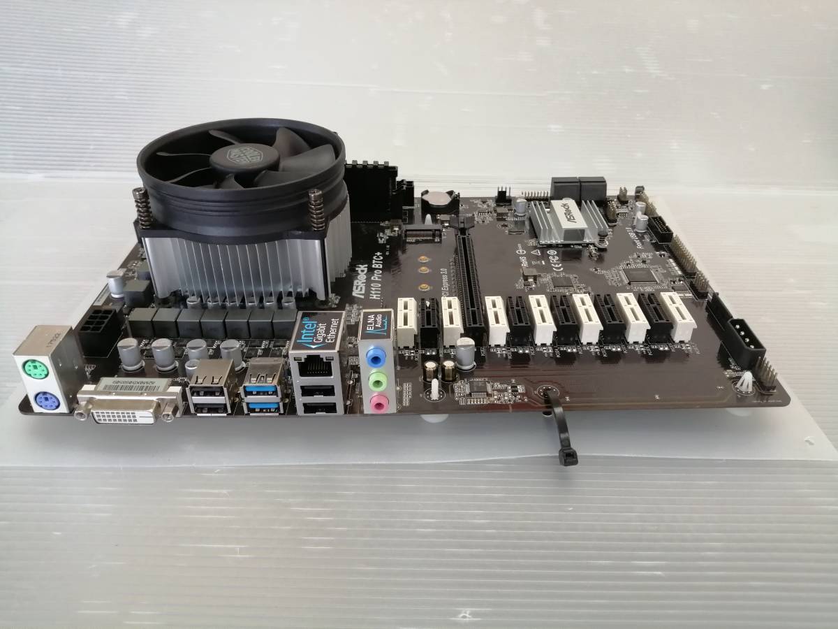 ASRock マザーボード H110 PRO BTC+ CPU+CPUクーラー+メモリセット済み 動作確認済み