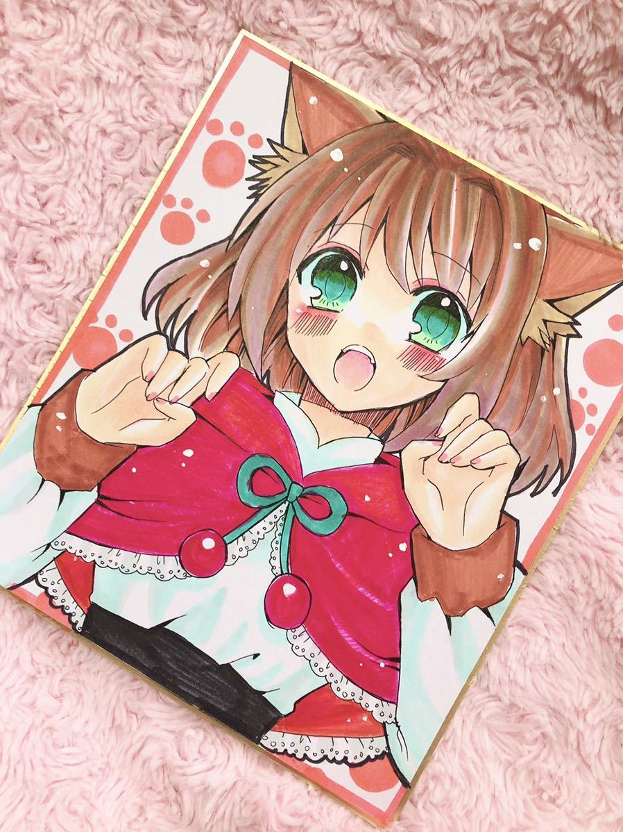 手描きイラスト 同人 イラスト 色紙 コピック 手描き オリジナル