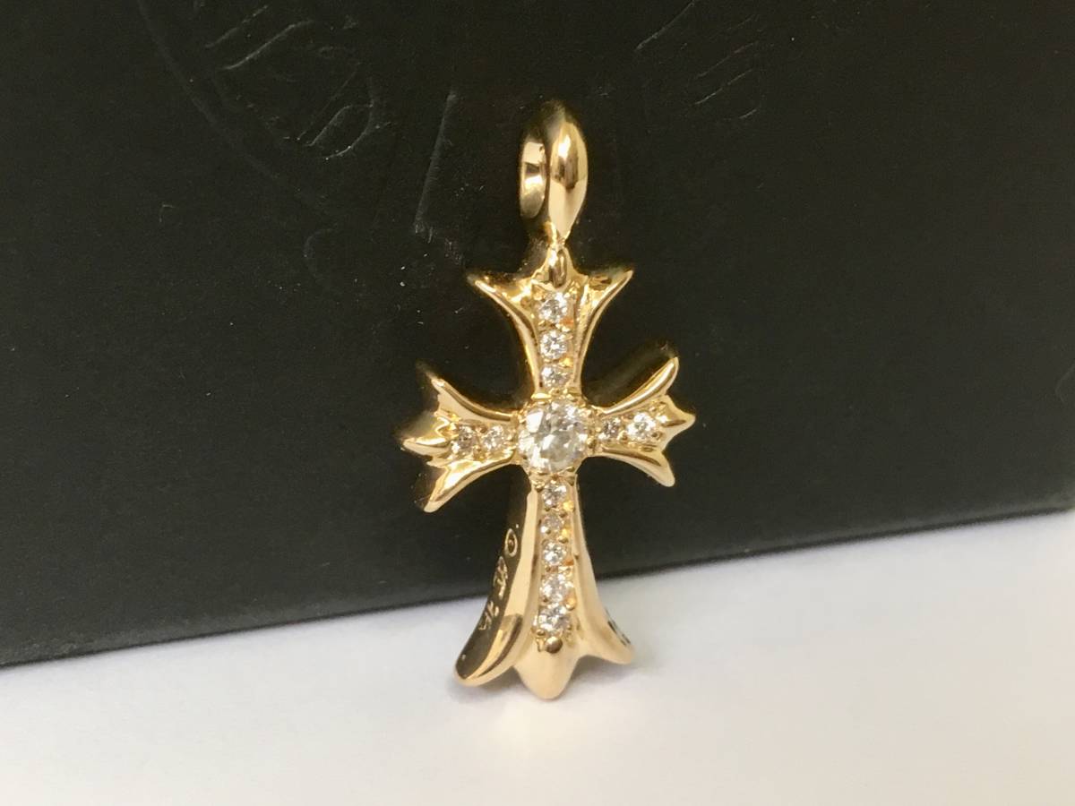 CHROME HEARTS 22K TINY CROSS FAT CHARM P/D クロムハーツ タイニー