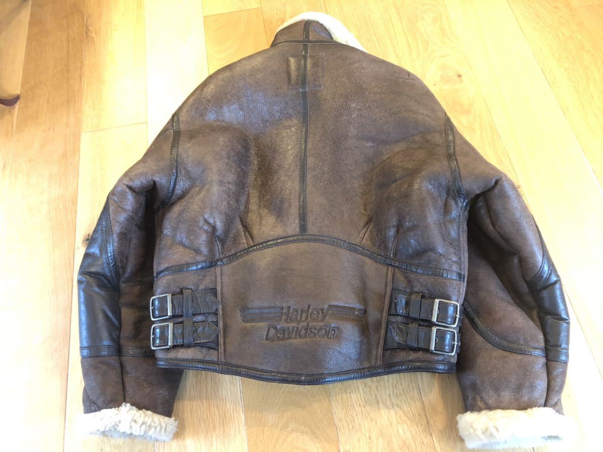 即決★ハーレーダビッドソン B-3 レザージャケット　ライダース harley davidson ムートン ジャケット　AVIREX 