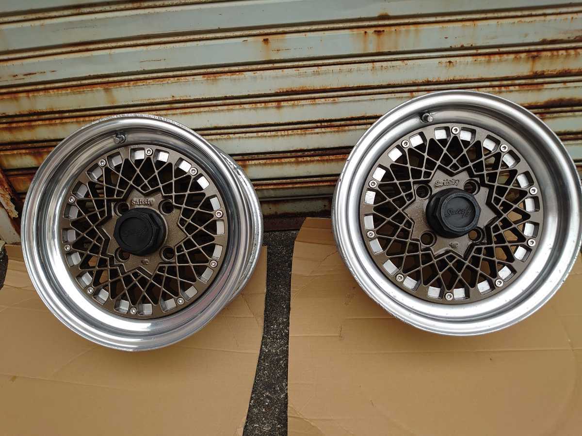 レア　Safety Sports アルミホイール　2本　中古品　14インチ　6J オフセット10？　4穴　PCD114.3 AE86等に