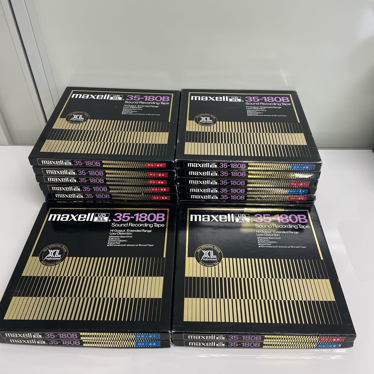タイムセール超稀少！オープンリールテープ まとめ ①maxell マクセル35-180Bおーオープンリールテープ 18本まとめUD XL