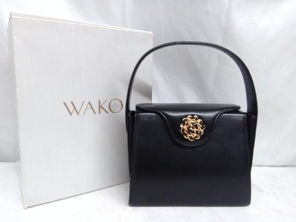 WAKO フォーマル 和光 ブラック 現行品 リザード 美品★高級★WAKO★銀座 Ginza 和光★ワコウ★フォーマル★グレー★レザー★ハンドバッグ★ショルダーバッグ★トートバッグ★ゴールド金具