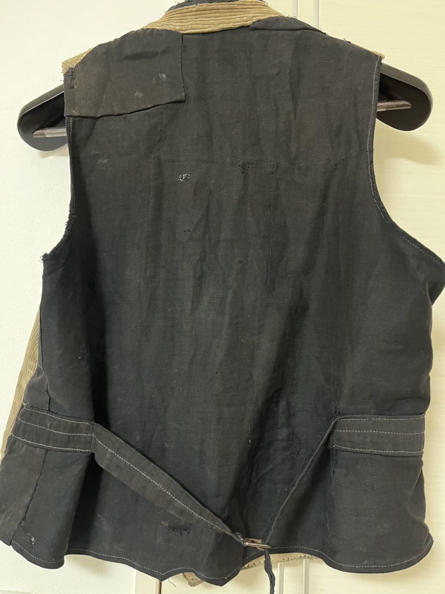1930s french vintage corduroy patched gilet FRANK LEDER vest 