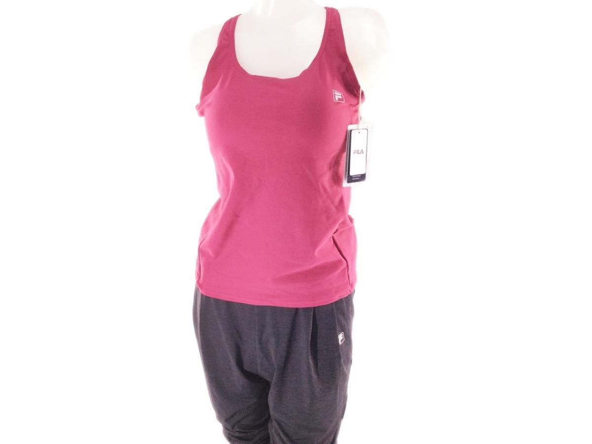 レディース水着 2点セット フィラ FILA ヨガ YOGA キャミソール&パンツ 吸水速乾 ホットヨガ 13号 Lサイズ ワイン