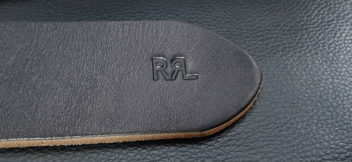 送料無料 RRL 未使用 イタリア製 ダブルピンプレートレザーベルト 