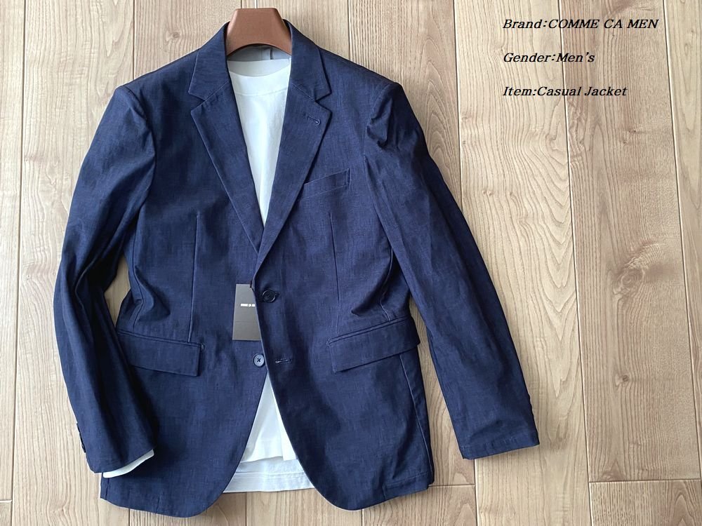 赤字超特価，セール COMME CA MEN コムサメン デニムプリント２Bジャケット 09ネイビー Lサイズ 15JT01 定価42 900円(テーラードジャケット、ブレザー)｜売買されたオークション情報、yahooの商品情報をアーカイブ公開 - 男性用