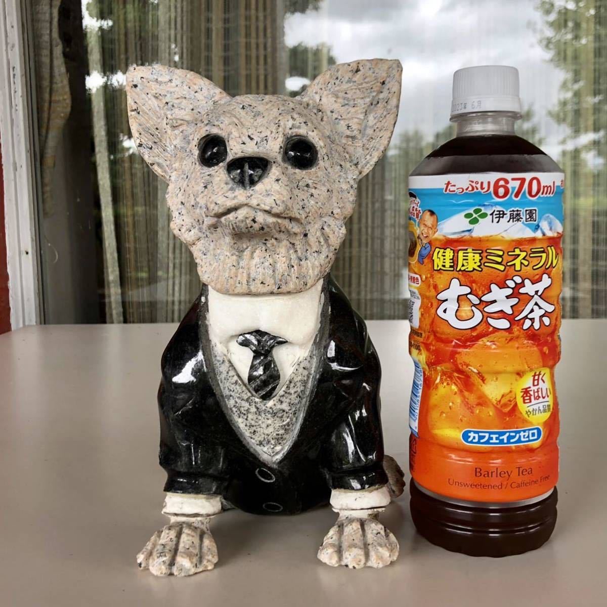 犬 チワワ ウェルカムドッグ 看板犬 dog 小型犬 御影石 石像 石造 彫刻 