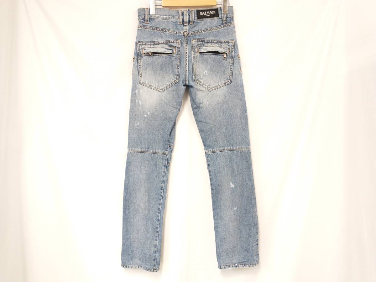 BALMAIN T529 B562 バルマン バイカークラッシュ加工 ジーンズ デニム 